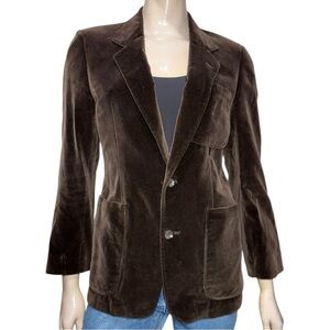 Dimitri Roma New York Vintage Women’s Size S Dark Brown Velvet Blazer Jacket